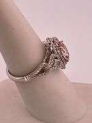 CERTIFIED 14K WHITE GOLD DIAMOND AND TOURMALINE RING