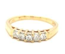 14kt Yellow gold 0.25ctw princess cut diamond band