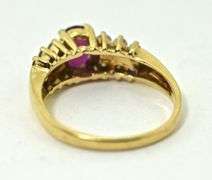 Elegant 14K Yellow Gold Oval Ruby & Diamond Ring