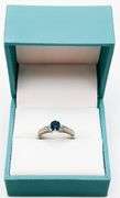 14kt Solid White Gold, Blue Sapphire, & Diamond Ring