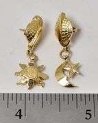 Out Of This World 14K Yellow Gold Moon and Star Dangle Earrings