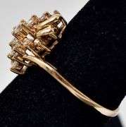 Sparkling 14K Yellow Gold Diamond Cluster Ring