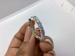 14K Yellow Gold Round Brilliant Cut Lab Diamond Hoops