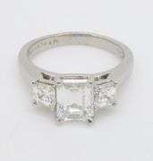 Platinum Martin Flyer Three Stone 2.21CTW Diamond Ring