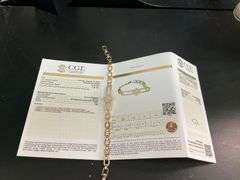 CERTIFIED BRAND NEW 14K GOLD AND DIAMOND SLIDING CLOVER BRACELET