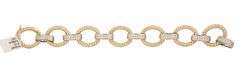 New 1.75ctw Round Diamond Two Tone Oval Roped Link Bracelet in 14K