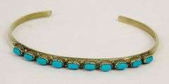 Vintage BCT Zuni Sterling Turquoise Cuff