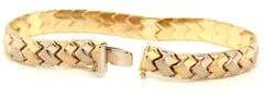 Lovely 14K YG High Polish & Textured Stampatto Bracelet
