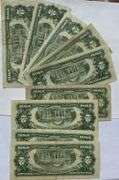Six 1963 Four 1963A Circulated $2 Red Seal US Notes