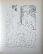 PABLO PICASSO, SCULPTOR SEATED