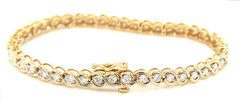 14kt Yellow gold 2.58ctw diamond tennis bracelet