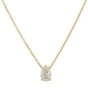1.17ct Pear Diamond Solitaire Pendant Necklace in 14K