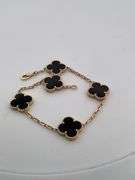 CERTIFIED BRAND NEW 18K YELLOW GOLD CLOVER LEAF BRACELET