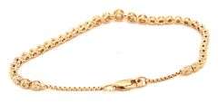 14kt Yellow gold 1.15ctw diamond bezel set bracelet