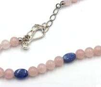 Jay king rose quartz and blue stone beaded necklace