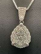 CERTIFIED 14K WHITE GOLD NECKLACE WITH DIAMOND PENDANT