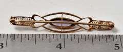 Vintage 10k Yellow Gold Amethyst Gemstone Brooch