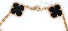 18KT Yellow Gold Five Motifs Black Onyx Bracelet