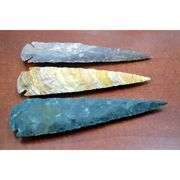 Set of 3 Agate Stone Arrowhead Spearhead Points
