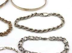 Group lot of 6 vintage 925 sterling silver bracelets