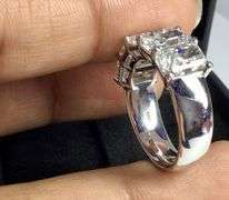 14K White Gold Radiant Cut Lab Diamond Ring