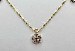 14k yellow gold Lab-Grown Multi-Diamond Dangle Station Necklace