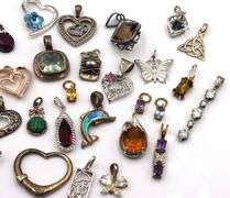 Group lot of Vintage 925 sterling silver pendants