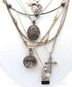 Group lot of 9 vintage 925 sterling silver necklaces