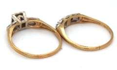 14kt Yellow gold diamond wedding set
