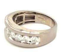 Gent's 10kt White gold 1.35ctw channel set diamond band