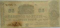 Clean Fresh Unc State of Louisiana March 1 1864 50 Cent Note.