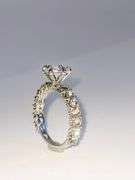 Elegant 3.5 Ctw 14 Kt White Gold Plate Lab Simulated Diamond Band Rings