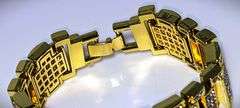 Huge 90 Gram 14 Kt Gold Plate Italian God Father Simualted Diamond Link Bracelet