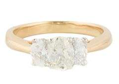 1.94ctw Oval Diamond Three Stone Engagement Ring in 14K
