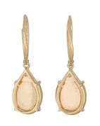 4.50ctw Ethiopian Opal and 0.10ctw Diamond Drop Earrings in 14K