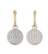 New 0.78ctw Pave Diamond Disc Drop Earrings in 14K