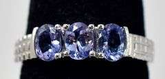 Stunning 14k White Gold Purple Iolite Gemstone Ring