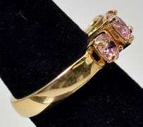 Pink Topaz Gemstone Ring in Vermeil Sterling Silver