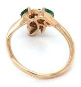 Stylish 14K YG Emerald Cluster Estate Ring