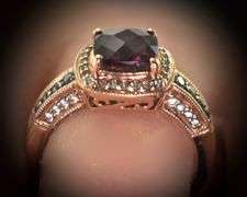 Modern 14K Rose Gold Garnet LeVian Ring