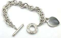 Tiffany & Co Toggle clasp heart shaped charm dangle bracelet