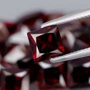 Impressive! 16.84ct princess cut cherry red Garnet set!