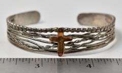 Ross Simons Sterling Silver Cross Cuff Bracelet and Ring Set