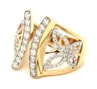 14kt Yellow gold 0.96ctw open art butterfly diamond ring