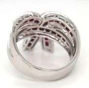 14kt White gold 1.35ctw ruby and 0.40ctw diamond bow ring