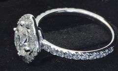 14K White Gold Round Brilliant Cut Diamond Ring