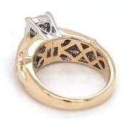 14kt Yellow gold 1.50ctw princess and round brilliant cut invisible set ring