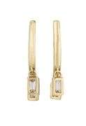 New 0.53ctw Baguette Diamond Bezel Set Shaker Drop Earrings in 14K