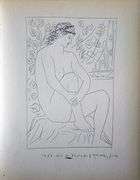 PABLO PICASSO, NUDE SEATED BEFORE A CURTAIN