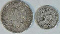Very sharp 1890 Seated Dime & 1878 Seated Quarter in XF
